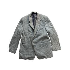 Oakton Ltd Men’s Wool Blazer Sport Coat Jacket Gray Plaid 42R 100% Pure Wool